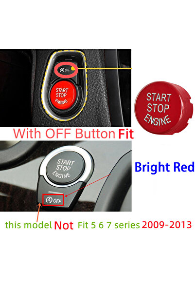 Choice6 غطاء زر تشغيل/إيقاف المحرك بتصميم سيارة باللون الأحمر الزاهي، مناسب ل...