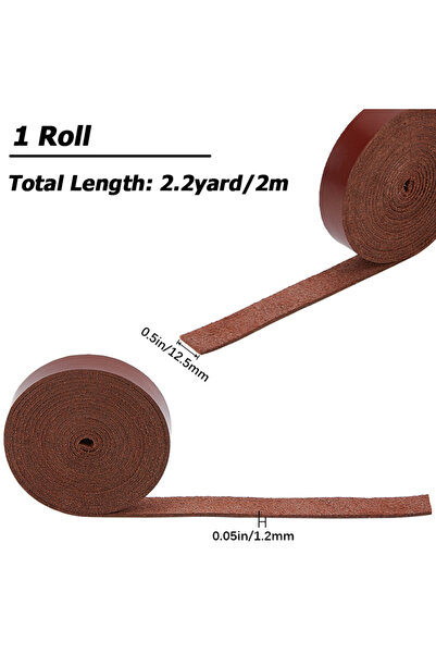 Choice3 AECH03-03563 لفة واحدة من حبل جلد مسطح بعرض 0.5 بوصة وطول 200 سم، شرا...