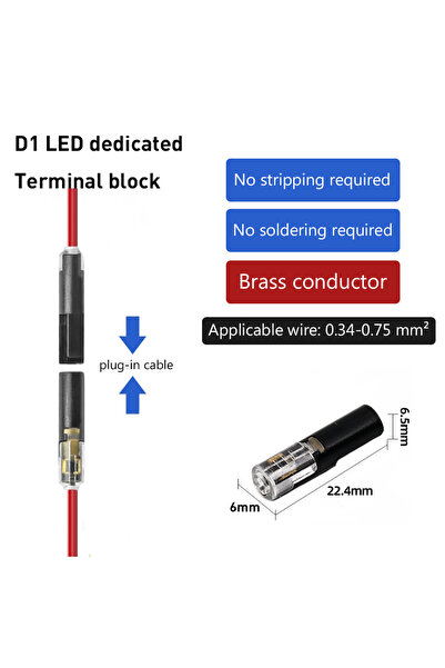 Choice9 100 قطعة من موصلات D1 ذات 1 و2 و3 دبابيس من النوع T، موصلات كهربائية،...