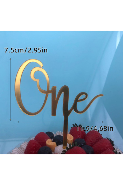 Choice95 1pc Gold one Acrylic Newborn Cake Topper Sweet Weekend Decor for Bab...