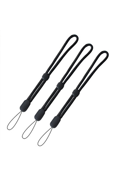 Choice 10Pcs Full Black 10Pcs Adjustable Wrist Lanyard Mobile Phone Straps Ny...