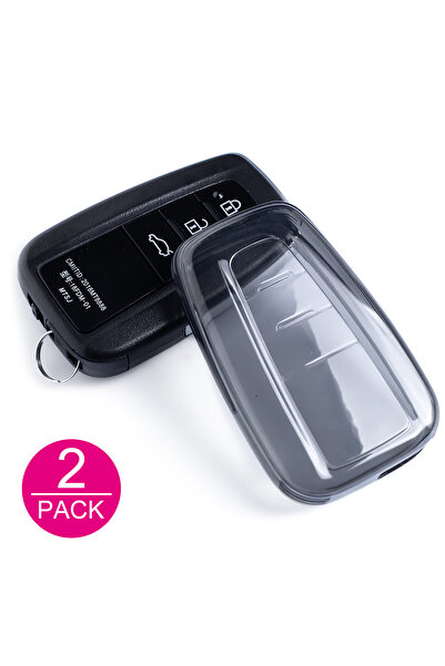 choice2 2x Key Case Slim Car Key Fob Case Cover Chain For Toyota Camry RAV4 C...