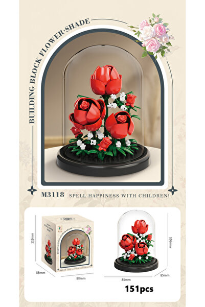 Choice4 3118 باقة زهور أبدية، نباتات مزروعة في أصيص، مكعبات بناء صغيرة، نموذج...