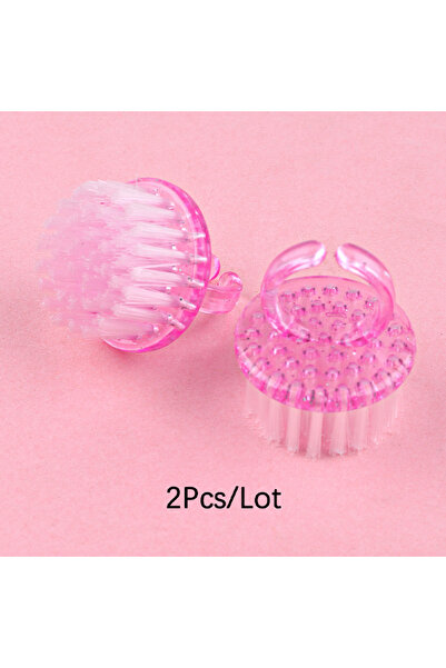 Choice1 فرشاة تنظيف أظافر صغيرة وردية اللون (قطعتان/4 قطع/10 قطع) بمقبض بلاست...