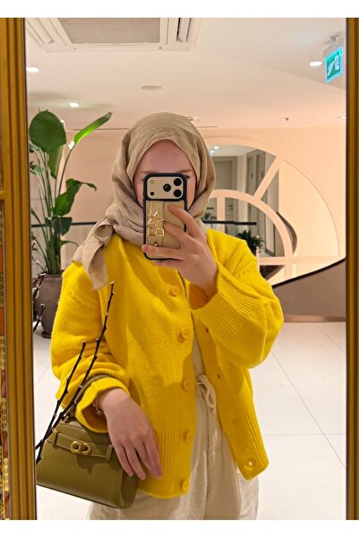 Çınar Couture Basic Yellow Cardigan