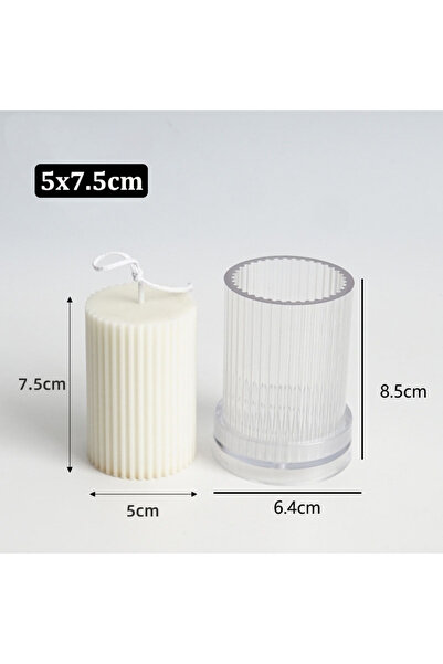 choice2 قالب شموع أسطواني مخطط 5 × 7.5 سم، ذو سطح مستوٍ، أداة لصنع الشموع الأ...