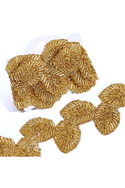 Choice1 1Yard-Pack Gold DUCRYSTAL Leaf Motif Rhinestone Trimming Hot Fix Blin...