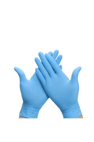 Choice16 ١٠٠ قطعة من قفازات النتريل الزرقاء مقاس XL، ٥٠/١٠٠ قطعة، للاستخدام م...