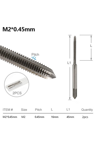 Choice9 2pcs M2.5x0.45 CMCP 2pcs M2 M3 M4 M5 M6 M7 M8 M10 M12 M14 M16 HSS Scr...