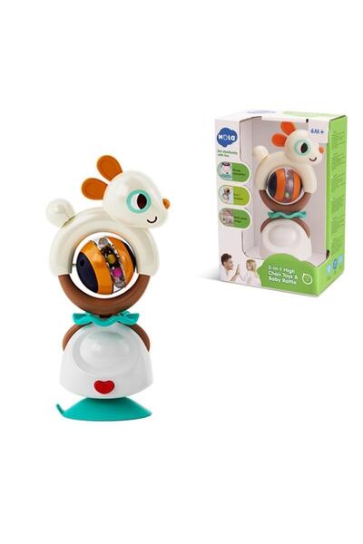 Hola Toys Jucarie bebelusi Hola - Iepuras cu ventuza (Alb)