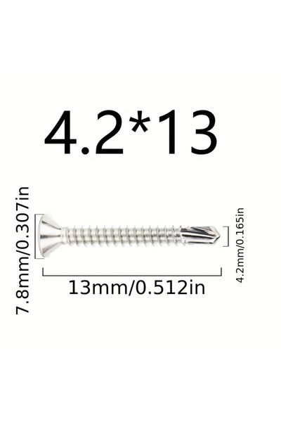 Choice5 4.2x13 50 قطعة 50 قطعة براغي تثبيت ذاتية الثقب رقم 8 M4.2 410 مصنوعة ...