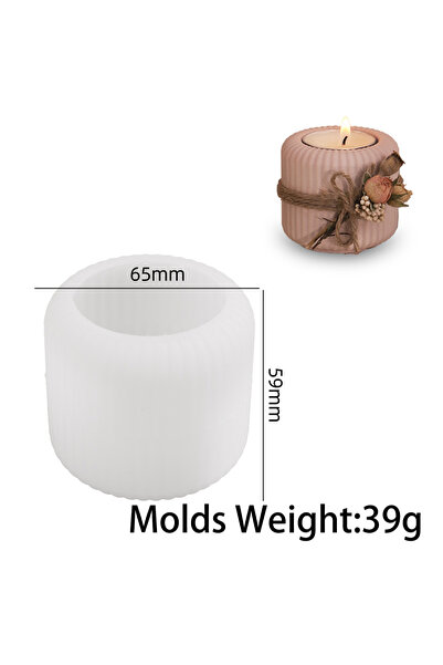 choice2 02 Classic Striped Candle Holder Silicone Mold DIY Handmade Tealight ...