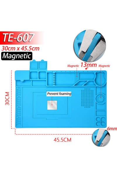 Choice6 TE607 Soldering Station Mat Silicone Work Mat Heat Resistant 932°F An...