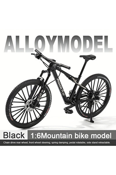 choice2 نموذج دراجة جبلية معدنية سوداء عتيقة، لعبة دراجة كلاسيكية صغيرة من سب...