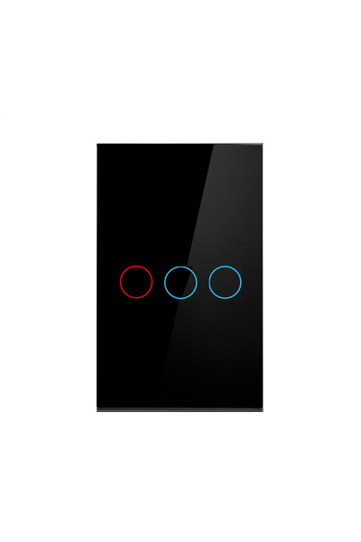 Choice8 3 Gang US B EU US Wall Touch Switch Crystal Tempered Glass Panel Ligh...