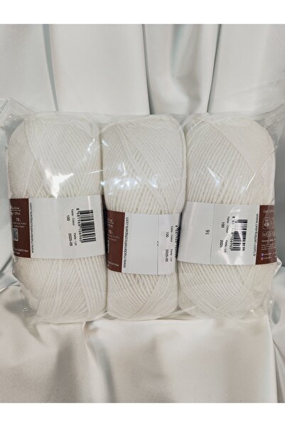 Ören Bayan DELUXIA Beyaz El Örgü İpi (3 Adet) - Renk: 100