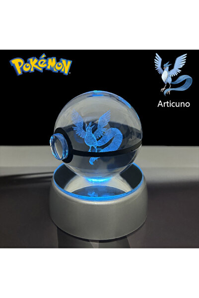Choice28 كرة بوكيمون ثلاثية الأبعاد مع قاعدة، أرتيكونو، بيكاتشو، غينغار، إيفي...