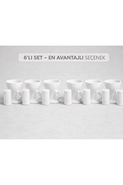 Kena company Yumurtalık ve Tuzluk Seti – Beyaz |6’lı Set