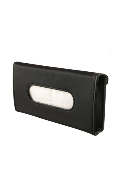 choice2 علبة مناديل سيارة جديدة من جلد الناعم الأسود، تُعلق على قبعة بواقٍ شم...