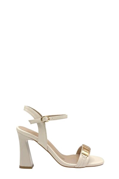 Moulin Shoes Beige Single Strap 10 cm Heeled Women's Shoes