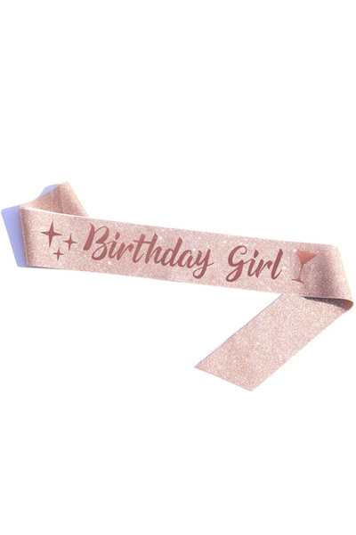 Choice7 حزام لامع ذهبي وردي للبنات - قطعة واحدة - حزام احتفال عيد ميلاد ملكة ...