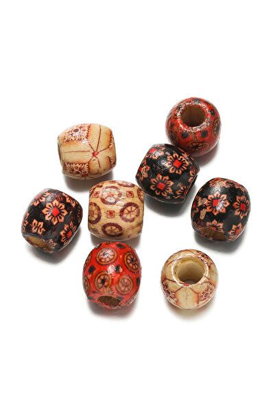 Choice3 النمط 06-30 قطعة 30-100 قطعة خرز أسطواني خشبي مختلط مطلي، خرز فاصل سا...