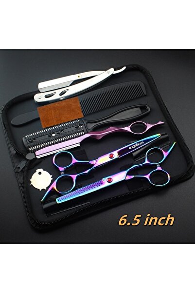 Choice4 مجموعة مقصات شعر يابانية ملونة، طقم مقصات تصفيف الشعر، ماكينة حلاقة ش...