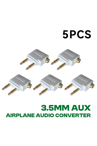 Choice7 5 قطع بيضاء بالجملة، من 1 إلى 10 قطع/مجموعة، محول صوت طائرة AUX مقاس ...