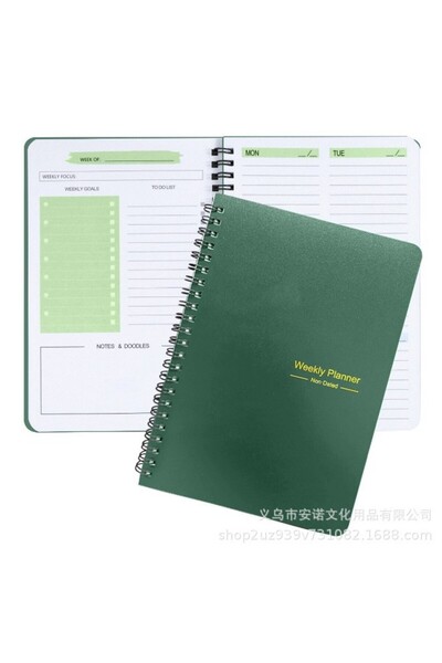 choice2 مخطط أسبوعي أخضر لمدة 52 أسبوعًا، جدول أعمال، دفتر ملاحظات، مفكرة يوم...