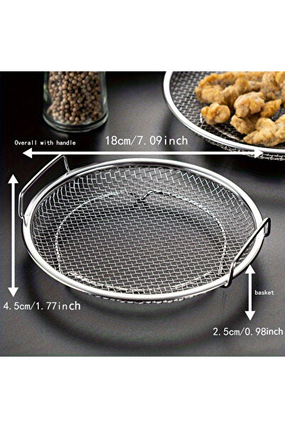 Choice1 صينية ترشيح من الفولاذ المقاوم للصدأ مقاس 18 سم، سلة شبكية دائرية قاب...