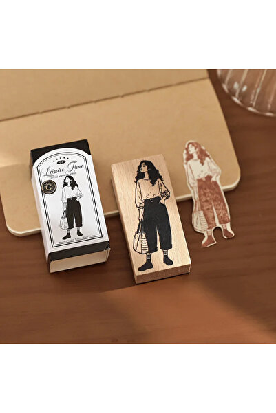Choice4 d Creative Fashion Girl Wood Stamp Vintage Plants Collage Stamps DIY ...