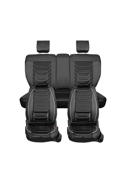 SMTSHOP غطاء مقعد سيارة سكودا كودياك متوافق مع الجلد نصف الأصلي، طقم أمامي/خل...