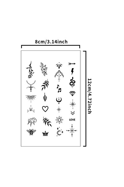 Choice4 KJ211 Small Pattern Waterproof Temporary Tattoo Stickers, Long-lastin...