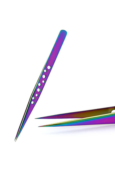 Choice6 ملقط رموش احترافي من رينبو، مصنوع من الفولاذ المقاوم للصدأ، مشبك تمدي...