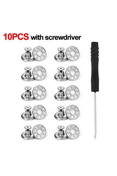 Choice11 S 10pcs/Pack 17mm Adjustable Nail-Free Jeans Waist Extender Buttons ...