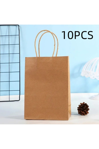 Choice12 10 أكياس تسوق ملونة للحلوى، مقاس 16×12×6 سم، مصنوعة من ورق كرافت، 10...