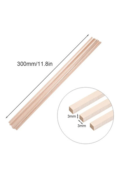 Choice4 20 قطعة من أعواد خشب البلسا، مقاس 3×3×300 مم، قابلة للجمع بين 20 و50 ...