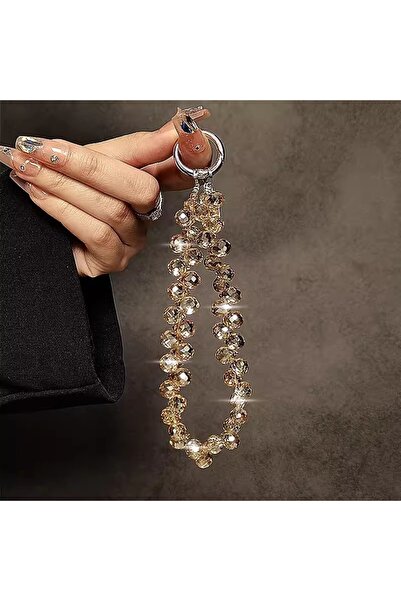 Choice1 golden Luxury Sparkling Diamond Crystal Bead Wrist Strap Portable Cha...
