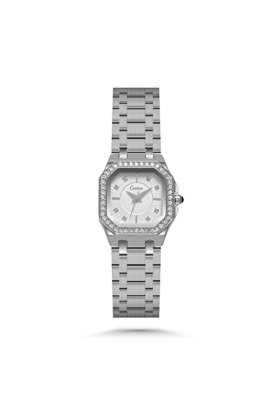 catera Women's watch with a silver steel strap and white dial - a distinctive...