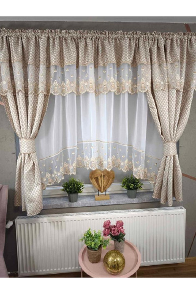 OEM Unique set of curtains + decorative drapes for living room bedroom, WIDTH...