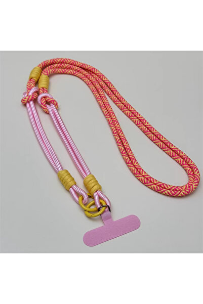 Choice3 حبل تعليق للهاتف المحمول من بوليستر /النايلون، وردي/برتقالي، 3 في 1، ...