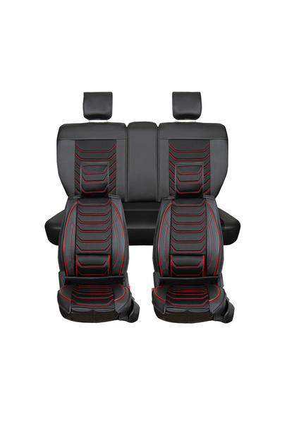 SMTSHOP غطاء مقعد سيارة سكودا كودياك متوافق مع الجلد شبه الكامل، طقم أمامي/خل...