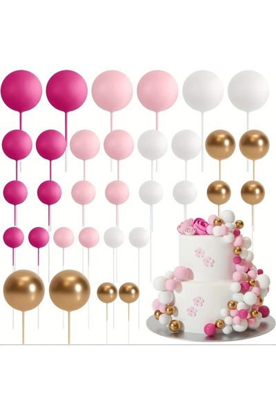 Choice16 20Pcs 03 20Pcs Happy Birthday Cake Gold And Silver Foam Ball Wedding...