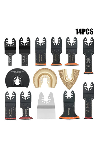 Choice7 14PcsTTMLTC14 Japanese Tooth Carbide Oscillating Saw Blade Kit, Arc E...
