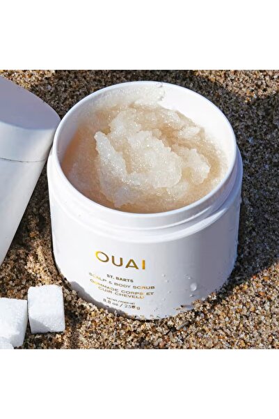 OUAI St Barts Sınırlı Üretim Tropikal Parfümlü Saç Derisi ve Vücut Şeker Peel...