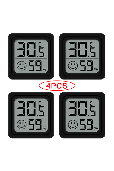 Choice1 4 قطع من النوع 3، مقياس حرارة ورطوبة رقمي صغير الحجم بشاشة LCD، شاشة ...