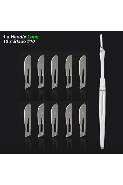 Choice6 Blade No10 Handle L Scalpel Blades Handle Thick Long Carbon Steel Car...