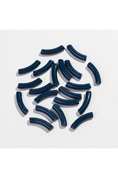 Choice7 8x32mm dark blue 20pcs/lot Acrylic Thin Bamboo Tube Beads Solid Color...