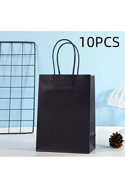 Choice16 10 أكياس تسوق ملونة للحلوى، سوداء اللون، مقاس 16×12×6 سم، مصنوعة من ...