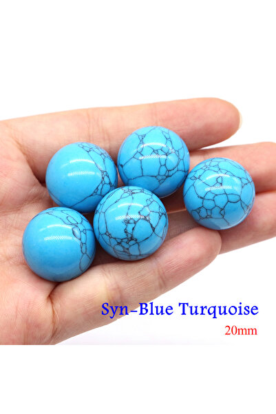 Choice27 1pc Syn-Blue Turquoise 20mm Natural Stone Round Ball Amethyst Energy...